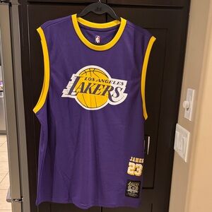 NBA Purple and Yellow Los Angeles Lakers 23 Lebron James Jersey New With Tags L